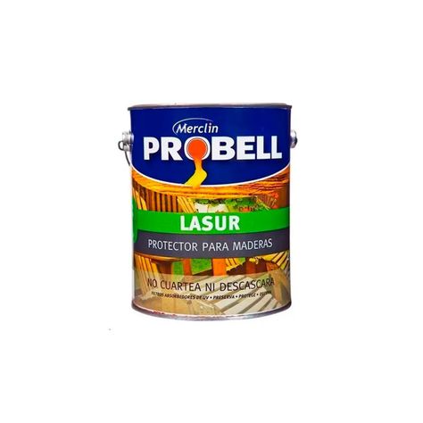Pintura Protectora para maderas Roble claro Brillante PROBELL LASUR 1 Lts.-0