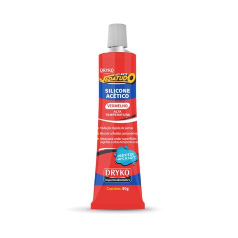 Silicona Acético para altas temperaturas Dryko Vedatudo 50gr. Rojo-0