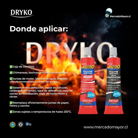 Silicona Acético para altas temperaturas Dryko Vedatudo 50gr. Rojo-1