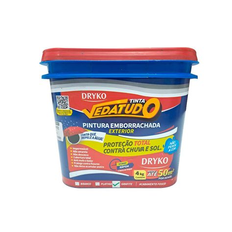 Pintura engomada elástica para la protección contra el agua 4 Kg. Dryko Vedatudo / Grafito-0