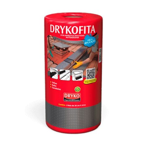 Cinta Asfáltica Adhesiva Multiuso y tapagoteras DRYKOFITA 30 cm x 10 mt-0