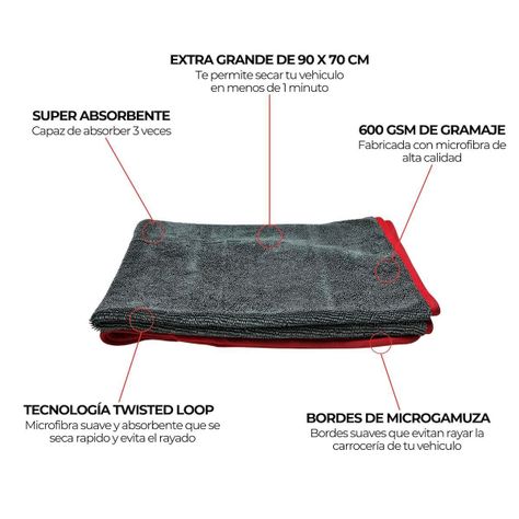 Toalla de microfibra secado de autos 600 gsm-1