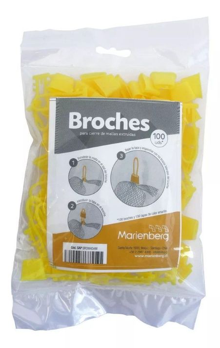 500 Broches + 2.000 Malla amarillas para envasar 1 kg-0