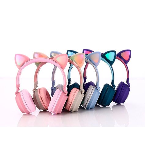 Audífonos Diadema Bluetooth Rosa Inalámbricos LED-3