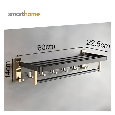 Toallero Plegable Acero Smarthome Dorado Negro-3