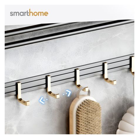 Toallero Plegable Acero Smarthome Dorado Negro-6