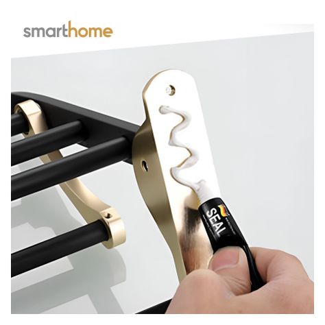 Toallero Plegable Acero Smarthome Dorado Negro-2