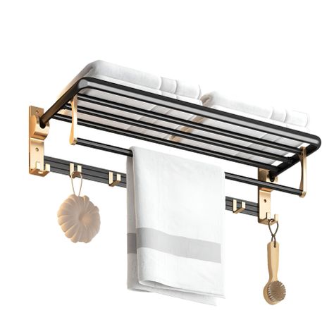 Toallero Plegable Acero Smarthome Dorado Negro-0