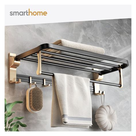 Toallero Plegable Acero Smarthome Dorado Negro-5