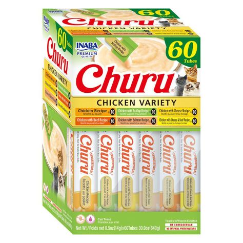 Inaba Churu Snack Gato Mix Sabor Pollo, 60 Tubitos-0