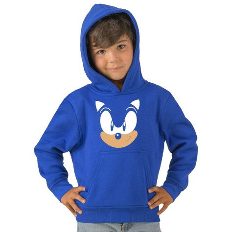 Poleron De Niño Con Capucha Sonic Rostro-0