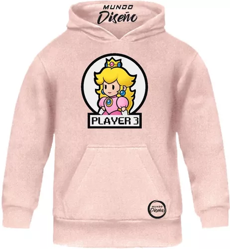Poleron De Niña Con Capucha Princesa Peach Player 3-0