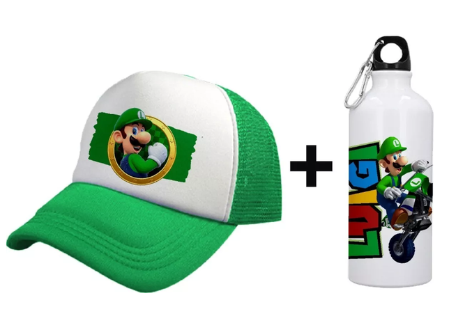 Pack Jockey De Malla Y Botella Agua Aluminio Luigi-0