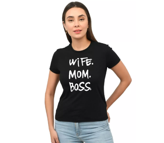 Polera De Mujer Manga Corta Esposa Mama Y Jefa-0