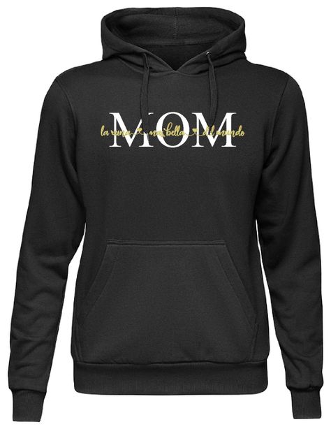 Polerón Con Capucha Unisex MOM La reina mas bella del mundo-0