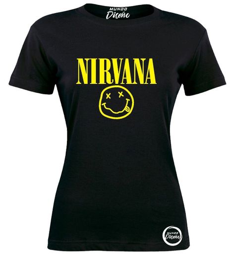 Polera De Mujer Manga Corta Nirvana Clasico-1
