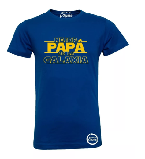 Polera Hombre Manga Corta Mejor Papa De La Galaxia-0