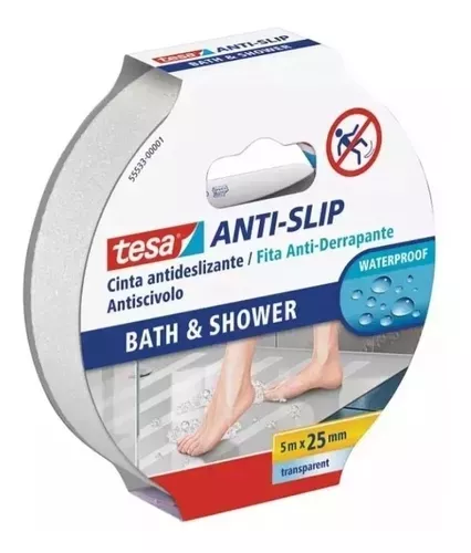 Cinta Antideslizante Baño/tina Transparente 5mt X 25mm Tesa-1