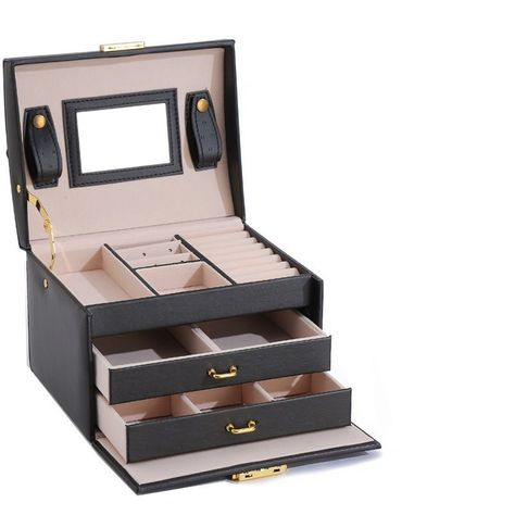 Joyero Caja De Joya Con Espejo Tipo Maleta Organizador Joyas-0