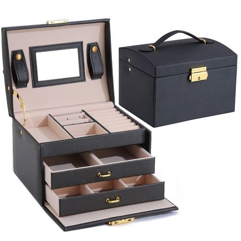 Joyero Caja De Joya Con Espejo Tipo Maleta Organizador Joyas-1