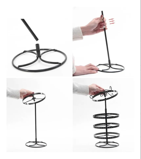 Exhibidor Giratorio De Aros Metálico Mostrador 15.5cm X 32cm-3