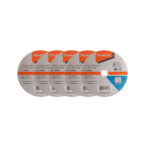 Pack 5 Discos de corte Metal 9" Makita D-18699PACK5-0