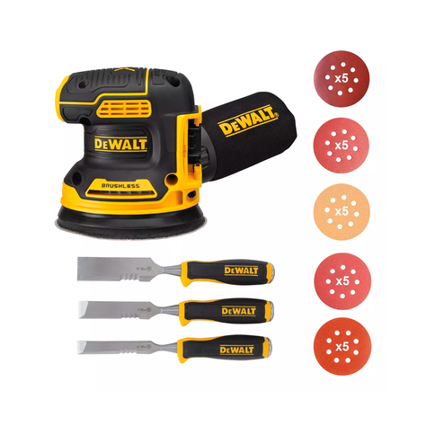 Lijadora Roto Orbital Inal. Dewalt Dcw210b + 25 Lijas + 3 Formones-0