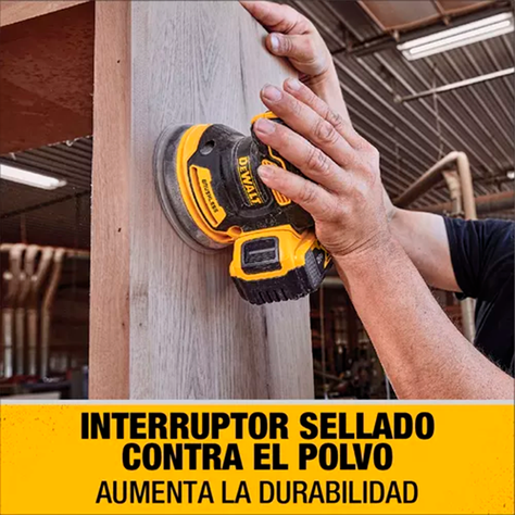 Lijadora Roto Orbital Inal. Dewalt Dcw210b + 25 Lijas + 3 Formones-3