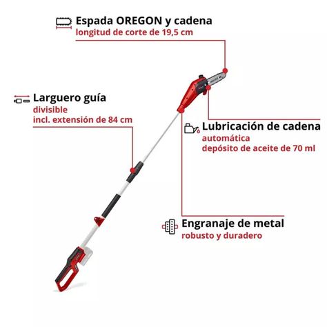 Podador De Altura Inal. Einhell Gc-lc 18/20 Li T- Sin Baterí-5