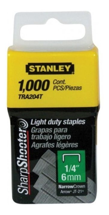 Set 1.000 Grapas Engrapadora Stanley 1/4 Uso Ligero-0