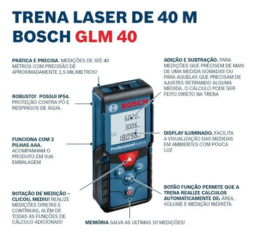 Medidor Láser Bosch Glm 40-2
