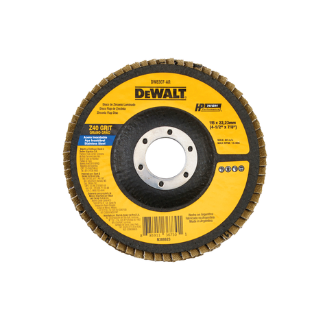 Disco Traslapado Zirconia Dewalt 4-1/2x7/8 Gr 40 DW8307-BR-0