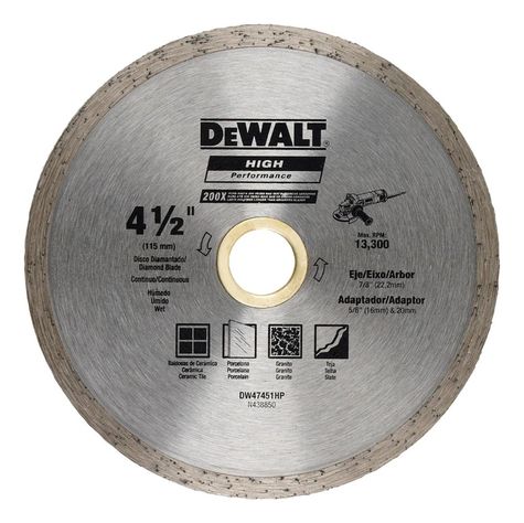 Disco Diamantado Continuo 4 1/2 Dewalt Dw47451hp-0