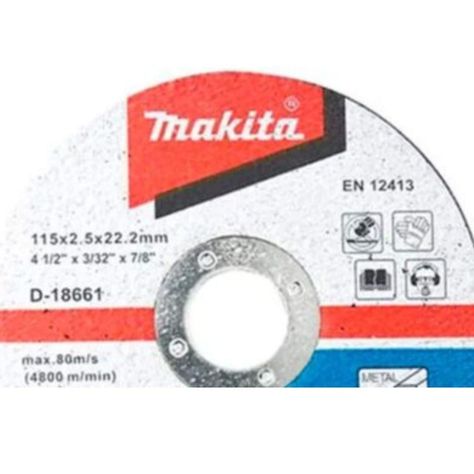Pack 10 Discos de corte Metal 4 1/2" Makita D-18661-2