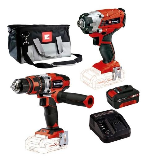 Kit Taladro Percutor + Atornillador Impacto Einhell + Pxc4,0-0