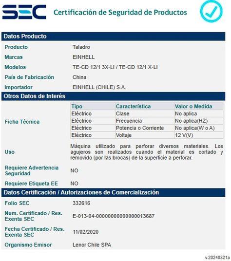 Taladro Inalámbrico Einhel Te-cd 12/1 X-li (1×2,0ah)-5