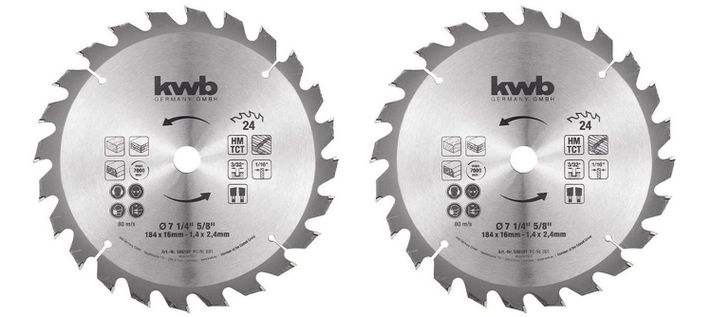 Set 2 Disco Sierra Circular 7 1/4 24d Kwb 586191-0
