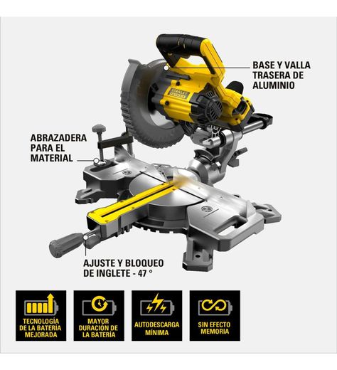 Sierra Ingleteadora Stanley 7-1/4 20v Scm701-b2 - Sin Bat.-2