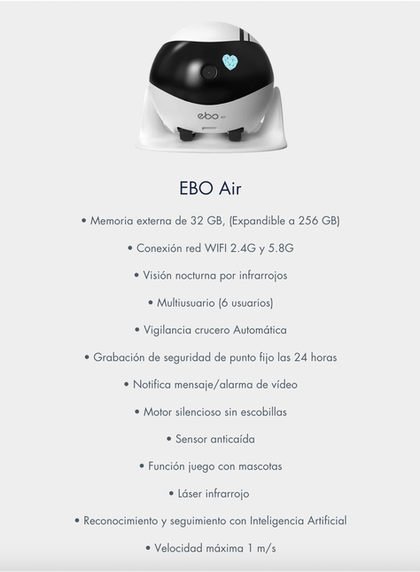 EBO AIR, robot cámara, compañero inteligente-3