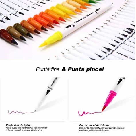 Ohuhu 36 Marcadores Doble Punta Acuarelables-6
