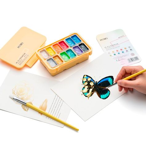 Set de gouache metalizada himi 12 colores 12ml-5