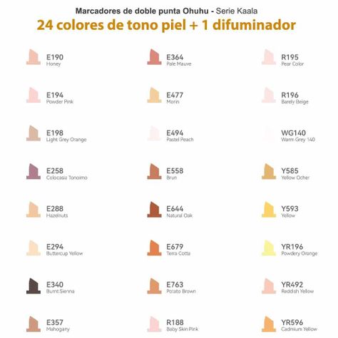 Ohuhu 24 Marcadores Piel De Alcohol + 1 Blender.-1