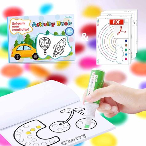 Ohuhu 12 Marcadores De Puntos Lavables Para Niños-2