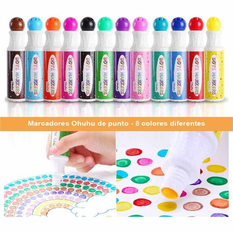 Ohuhu 12 Marcadores De Puntos Lavables Para Niños-3