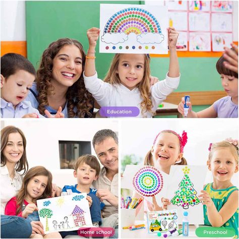 Ohuhu 12 Marcadores De Puntos Lavables Para Niños-5