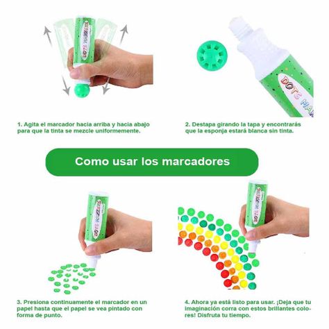 Ohuhu 12 Marcadores De Puntos Lavables Para Niños-8