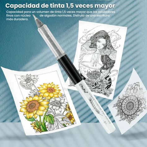 OHUHU KOHALA  SET DE 9 TIRALINEAS DE TINTA CONTINUA-2