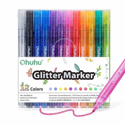 Marcadores Glitter Metálicos Con Purpurina Ohuhu-0