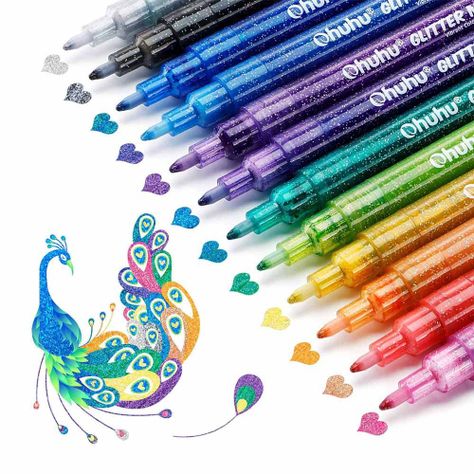 Marcadores Glitter Metálicos Con Purpurina Ohuhu-1