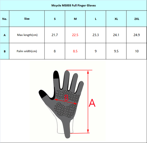 Guante Para Bicicleta Largo Ms003 Long Finger Mcycle-1